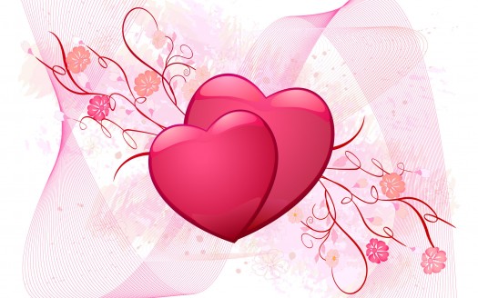 صور رومانسية للعشاق  Couple of Hearts Wallpaper حب وغرام