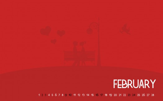 صور رومانسية للعشاق  February Valentine Calendar Wallpaper حب وغرام