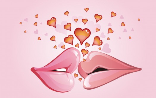 صور رومانسية للعشاق  First Kiss in Love Wallpaper حب وغرام