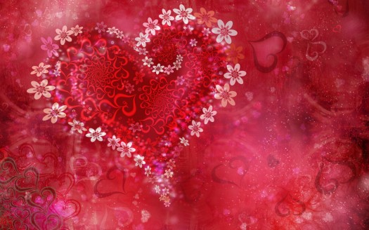 صور رومانسية للعشاق  Love Heart Flowers Wallpaper حب وغرام