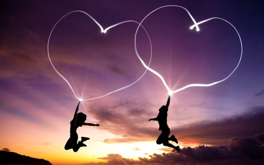 صور رومانسية للعشاق  Love Hearts Pair Wallpaper حب وغرام