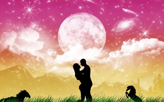 صور رومانسية للعشاق  Love To The Stars Wallpaper حب وغرام