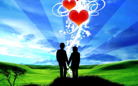 صور رومانسية للعشاق  Together Our Love Lives Wallpaper حب وغرام