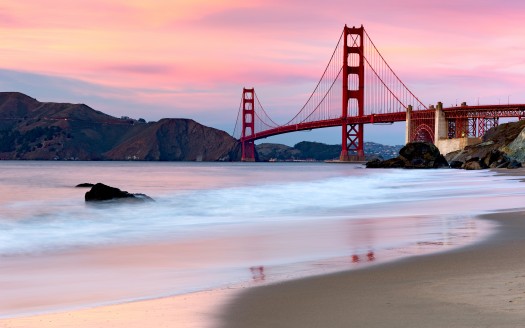 صور مدينة  Golden Gate Bridge Evening San Francisco 4K Wallpaper