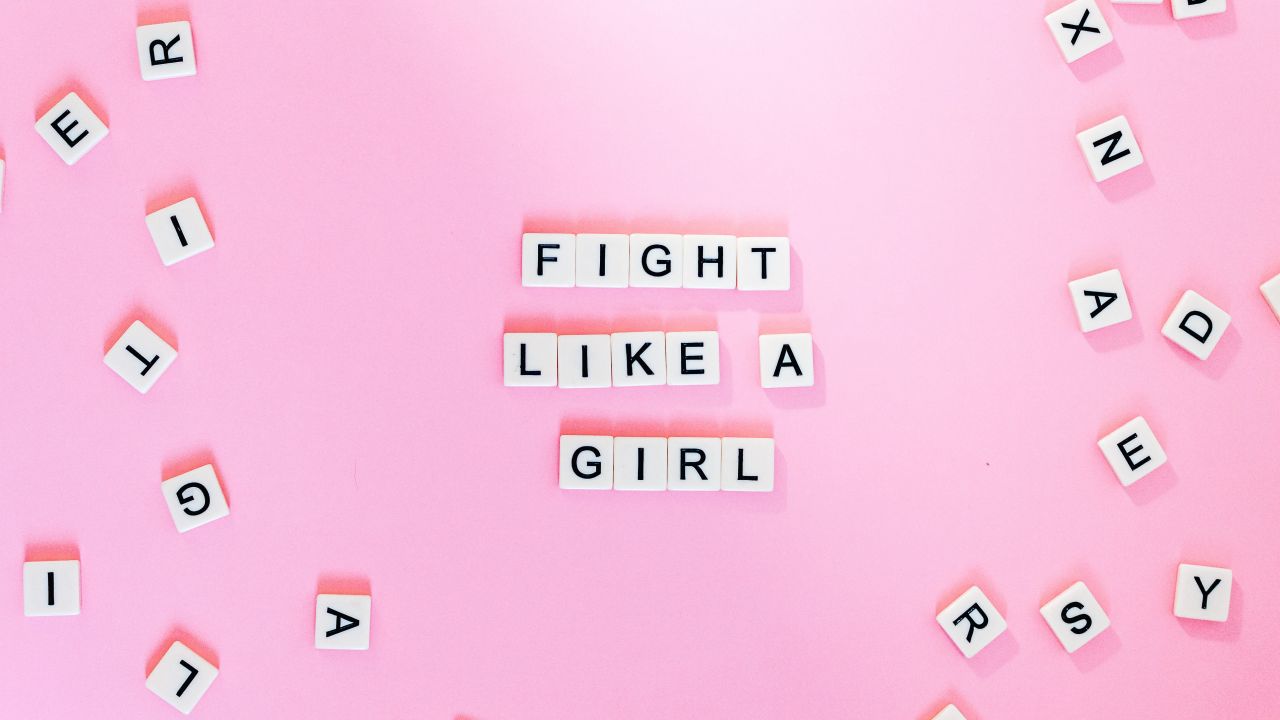 Fight like a Girl, Popular quotes, Girly, Pink background, 4K