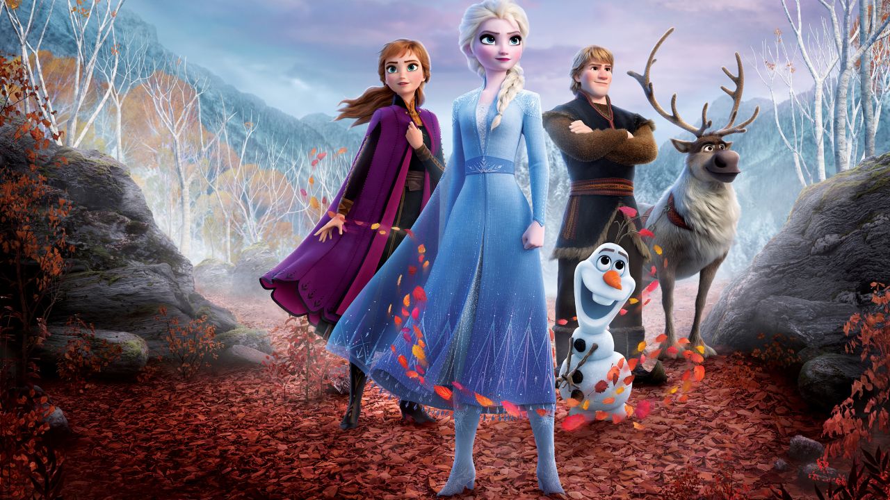 Frozen 2, Queen Elsa, Anna, Olaf, Kristoff, Walt Disney Animation Studios, 2019, 4K