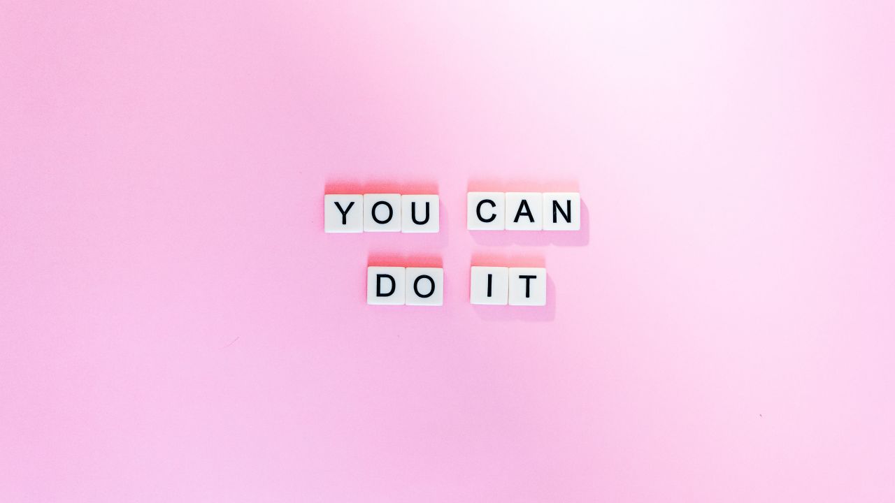 You can do it, Popular quotes, Inspirational quotes, Pink background, 4K