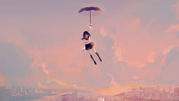 صور انمي كرتون رومنسي 
Anime Girl Flying With Umbrella 4k صور انمي بنات جميلة