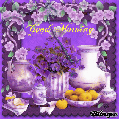 Purple Floral Morning Animated Image