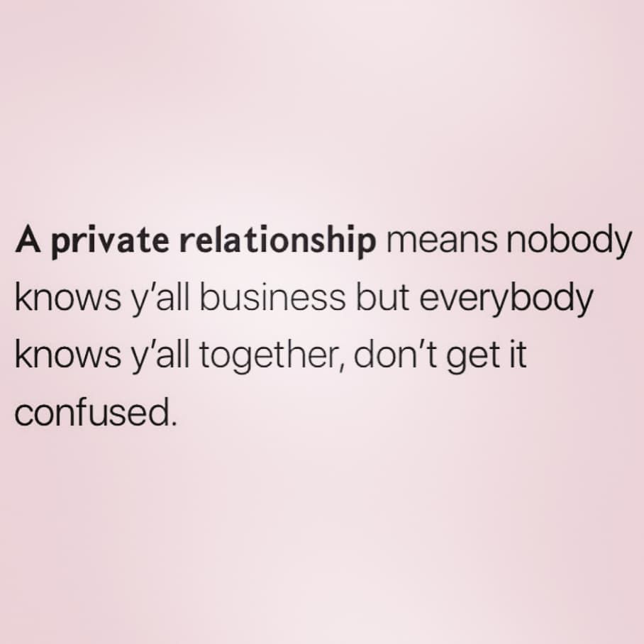 A private relationship