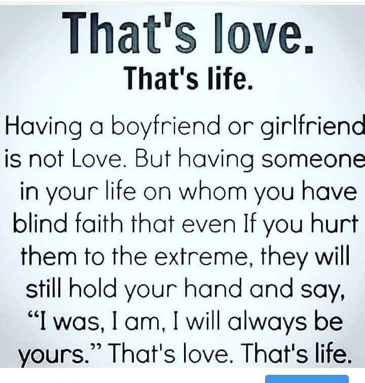 That's love. That's life
