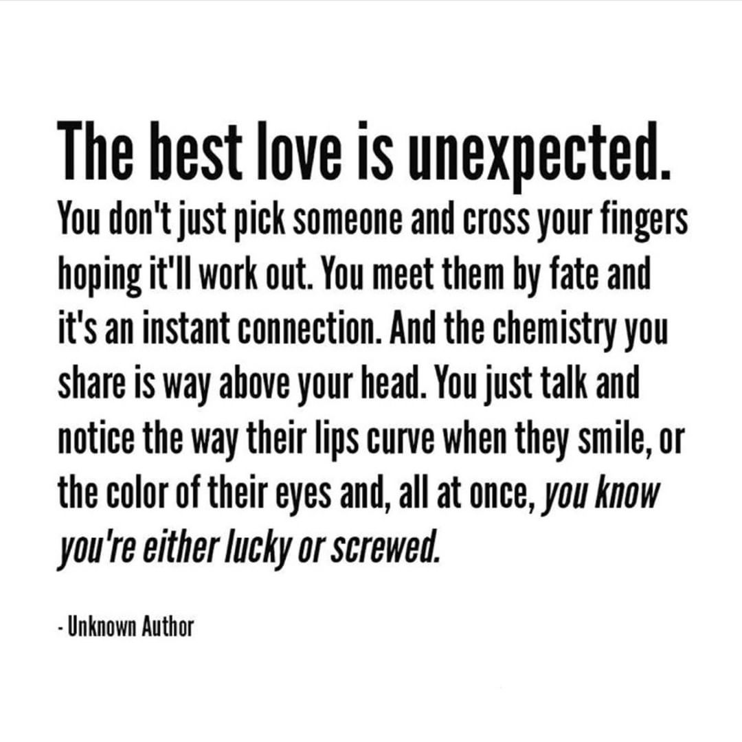 The best love is unexpected
