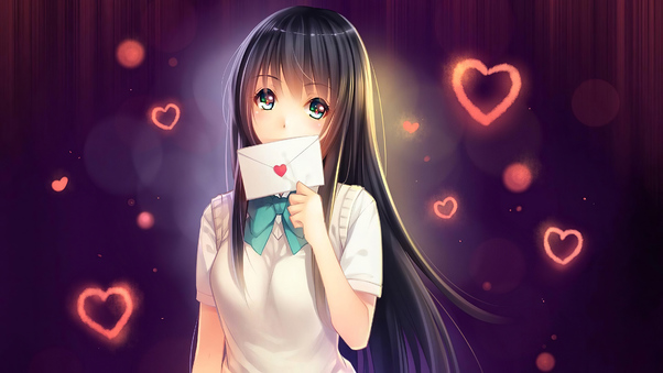 صور انمي كرتون رومنسي 
Anime Girl In Love With Love Letter صور انمي بنات جميلة