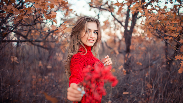 صور بنات الفيس بوك الجديدة  
Girl In Red Dress Autumn 4k  صور بنات كيوت