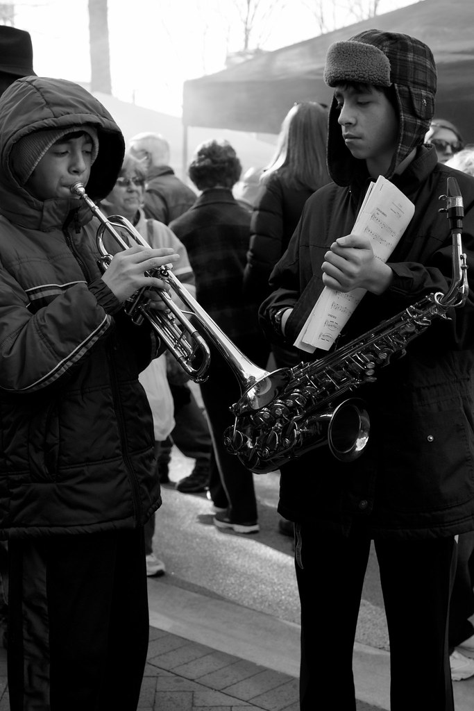 Trumpet and Saxophone Players
